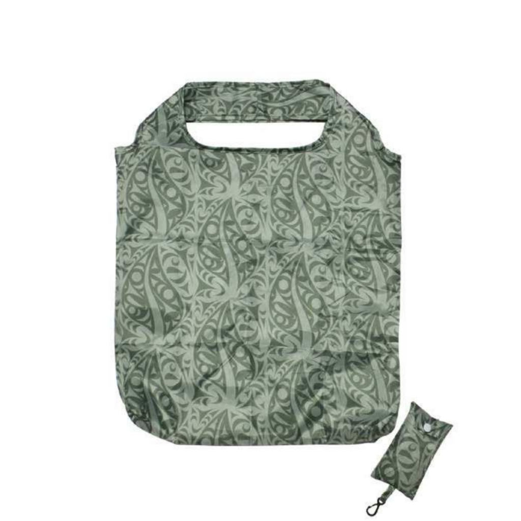 Reusable Folding Tote - Eco Spirit by Dylan Thomas (Qwul’thilum)-Bag-Native Northwest-[best canva tote]-[fun quality shopping bag]-[designed in bc canada]-All The Good Things From BC