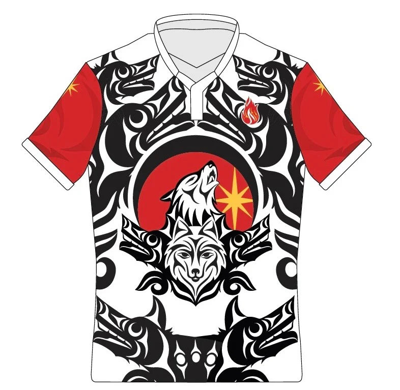 Football Jersey – Wolfpack Red by Maynard Johnny Jr. (White)