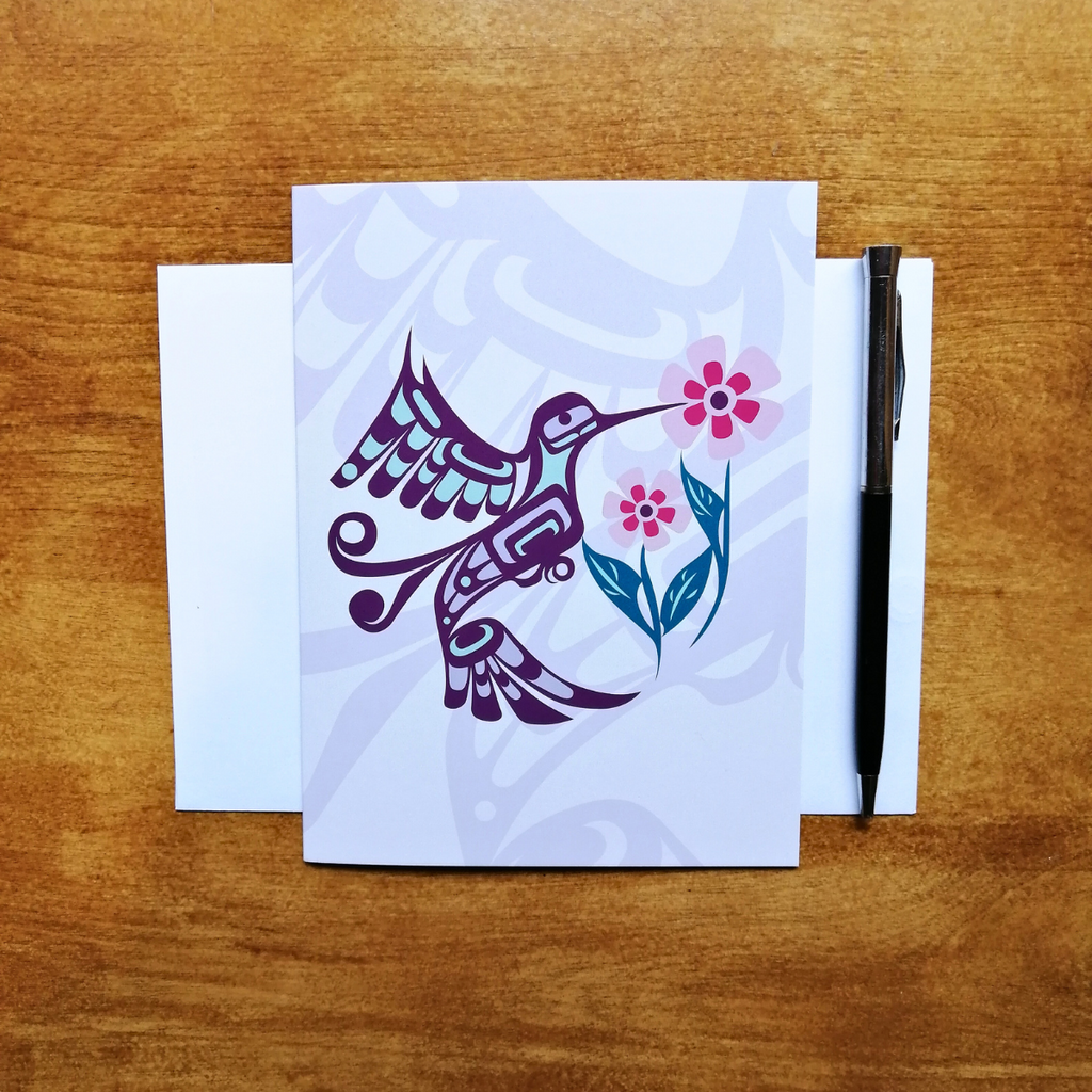 Indigenous Art Greeting Card - Hummingbird by Francis Dick – All The ...