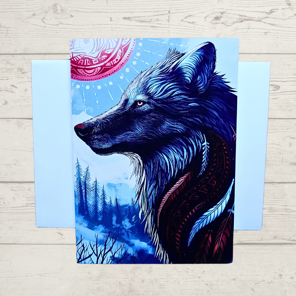 Greeting Card - Wind Wolf by Oksana Danylchenko