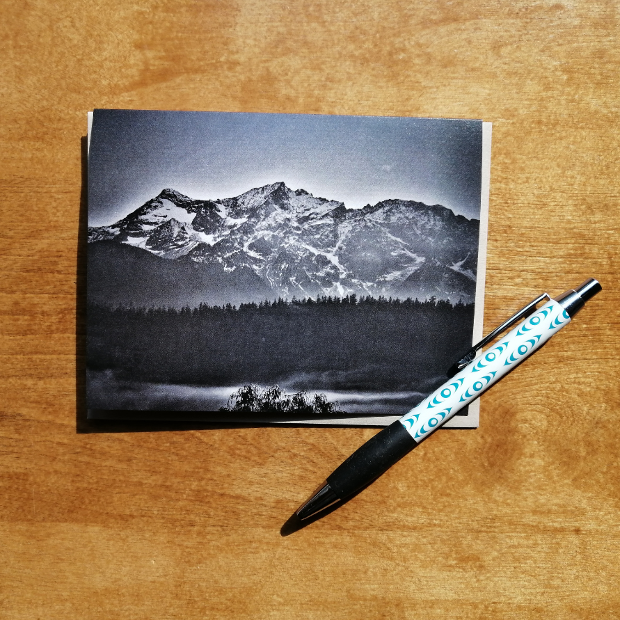 Greeting Card - Morning Ts'zil (Mt. Currie) by Adela Beranek
