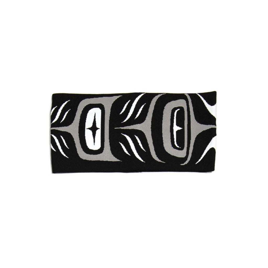 Headband - Feather by Simone Diamond (Black)-Headband-Native Northwest-[authentic native indigenous design canada]-[neck warmer]-[buff]-All The Good Things From BC