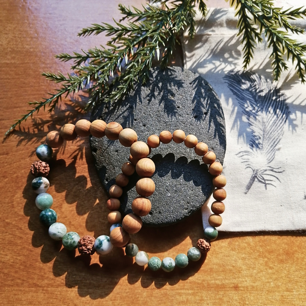 Healing Bracelet Cedar Mountain Mala (small beads)