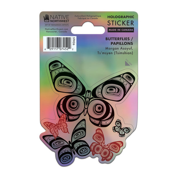 Holographic Vinyl Sticker - Butterflies by Morgan Asoyuf