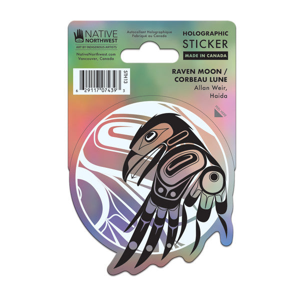 Holographic Vinyl Sticker - Raven Moon by Allan Weir