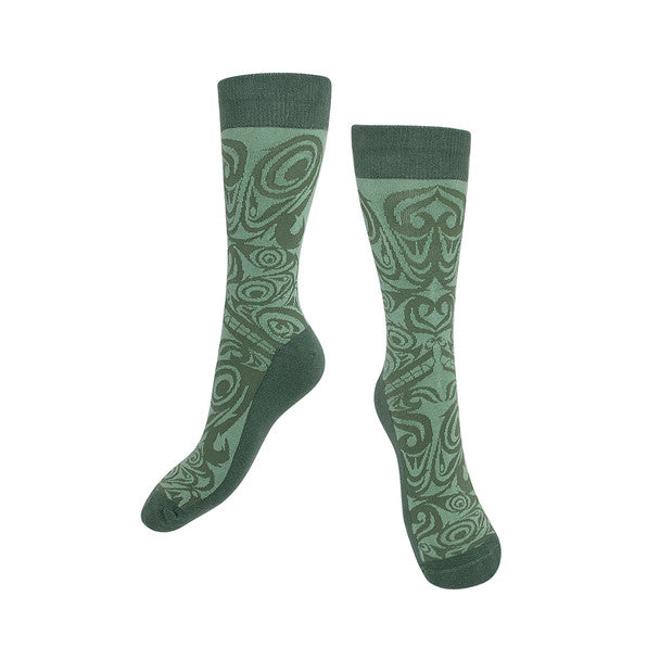 Indigenous Art Socks - Urban Wolf by Maynard Johnny Jr.
