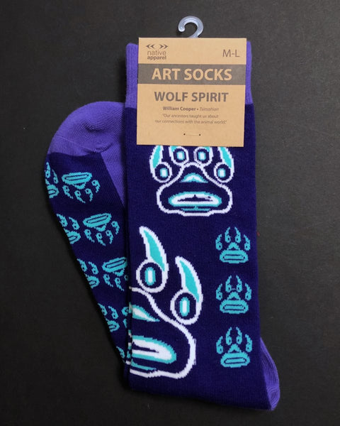 Men's Art Socks - Wolf Spirit by William Cooper