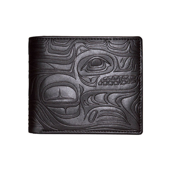 Men's Wallet - Spirit Wolf by Paul Windsor (Black)-Wallets & Money Clips-Native Northwest-[authentic native indigenous design]-[best mens wallet]-[gifts for guys canada]-All The Good Things From BC