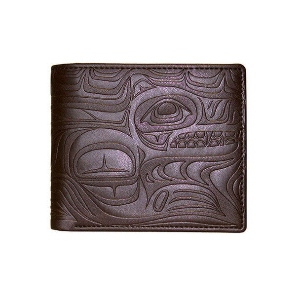Men's Wallet - Spirit Wolf by Paul Windsor (Brown)-Wallets & Money Clips-Native Northwest-[authentic native indigenous design]-[best mens wallet]-[gifts for guys canada]-All The Good Things From BC