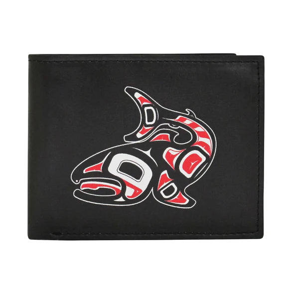 Men's Wallet - Salmon by Jamie Sterritt-Wallets & Money Clips-Oscardo-[authentic native indigenous design]-[best mens wallet]-[gifts for guys canada]-All The Good Things From BC