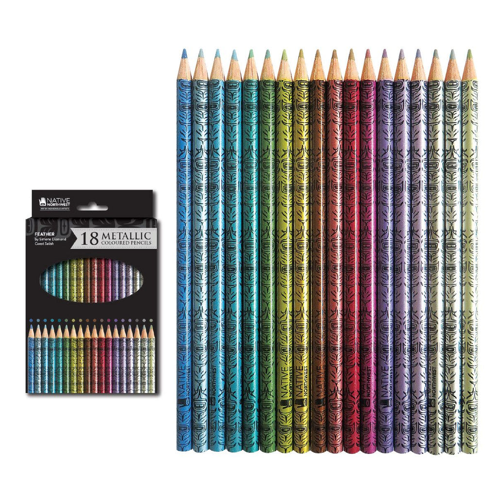 Metallic Coloring Pencils - Feather by Simone Diamond