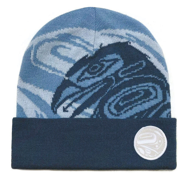 Native Northwest Cuffed Beanie - Raven Moon by Allan Weir