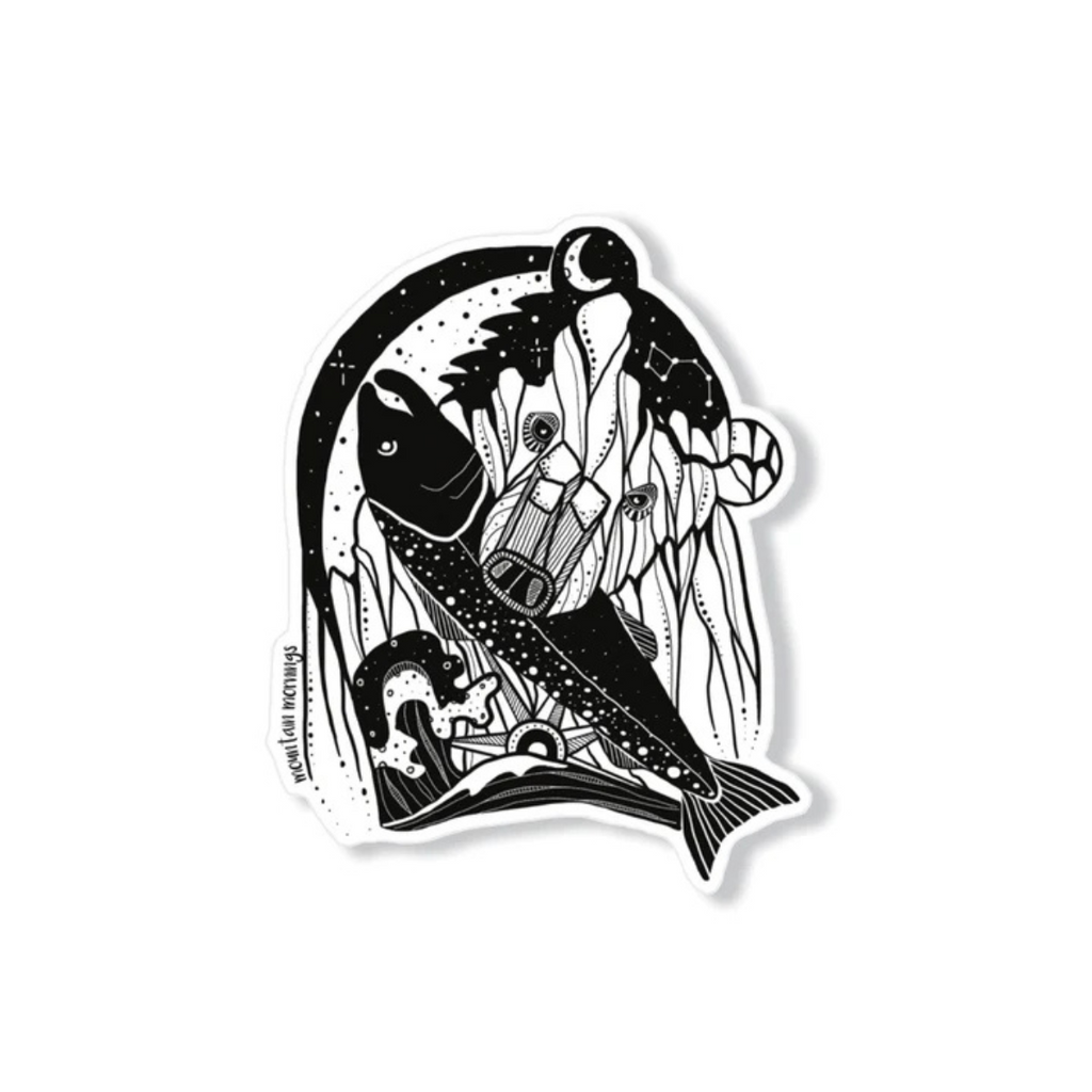 BC Sticker - Bear & Salmon by Mountain Mornings