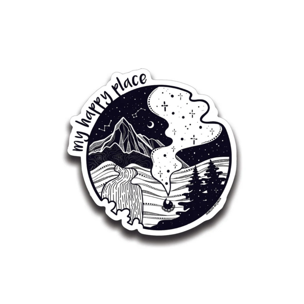 Outdoor Vinyl Sticker - My Happy Place by Mountain Mornings