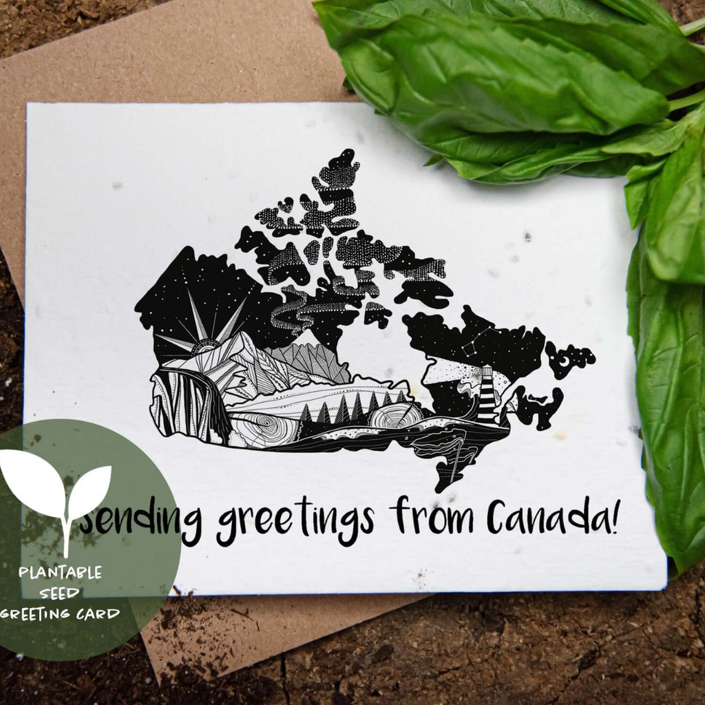 BC Art Greeting Card - Sending Greetings From Canada by Mountain Mornings (Plantable Card)