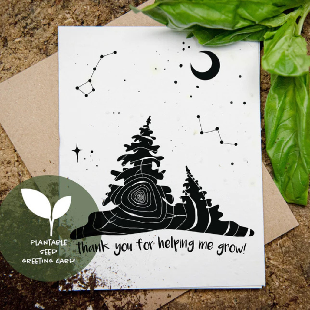 BC Art Greeting Card - Thank You For Helping Me Grow by Mountain Mornings (Plantable Card)