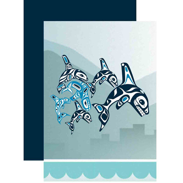 Pocket Notebook - Orca Family by Paul Windsor