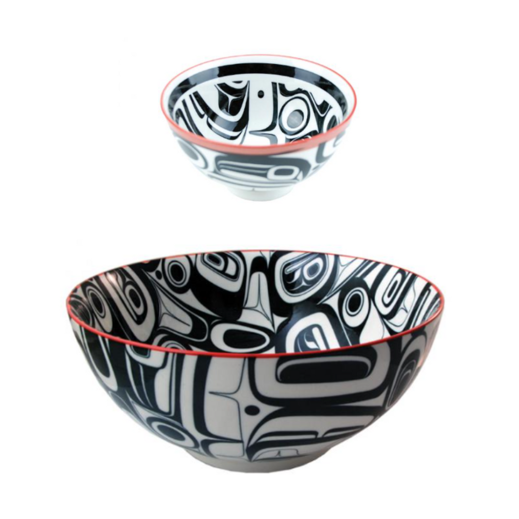 Porcelain Art Bowl - Raven Transforming by Kelly Robinson (Set of 2)