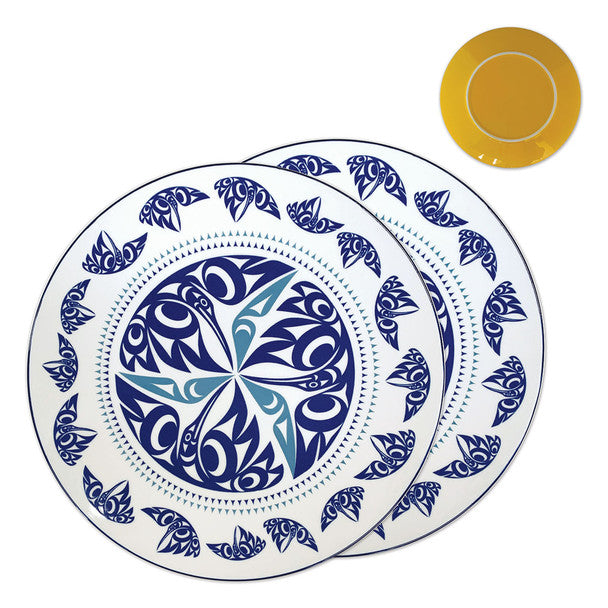 Porcelain Dinner Plates (Set of 2) - Hummingbird by Maynard Johnny Jr.