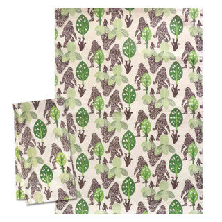Printed Cotton Tea Towel - Sasquatch by Francis Horne Sr.