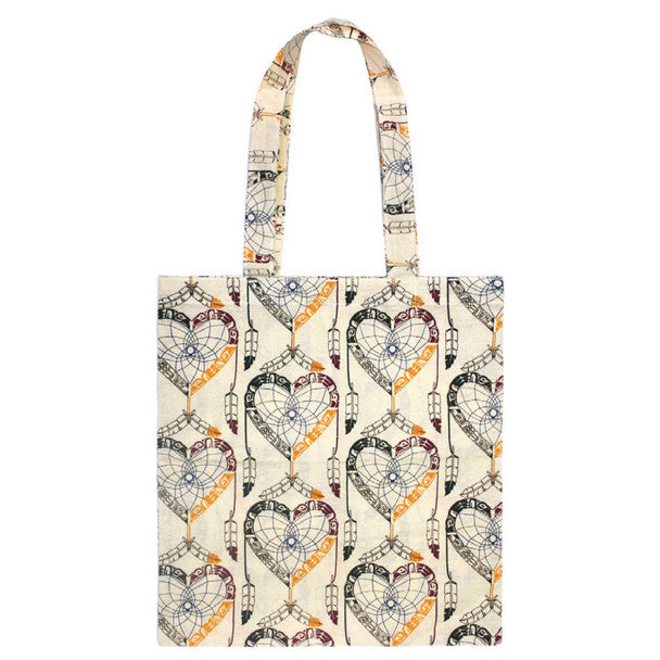 Reusable Cotton Tote Bag - Healing Eagle Heart by Mervin Windsor
