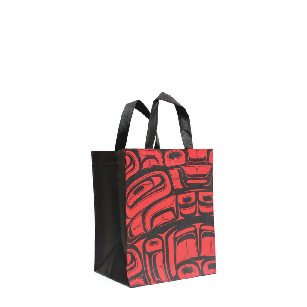 Reusable Shopping Bag - Small - In Spirit by Corey W. Moraes - Native Northwest- Black - Red - Ts'msyen - All The Good Things From BC