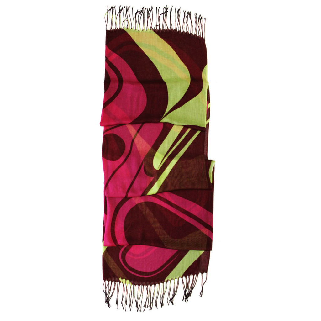 Scarf - Eagle Vision by Nalaga O'Brien - Native Northwest - Haida - scarves - female - women - ladies - red- green - indigenous - native - All The Good Things From BC