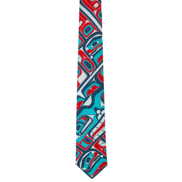 Silk Tie - Bentwood Box by James Johnson - Tlingit Ch’áak’ Dakl’aweidi Clan - Oscardo - Tlingit Lákt - Bentwood Box - mens - fashion - neck - All The Good Things From BC