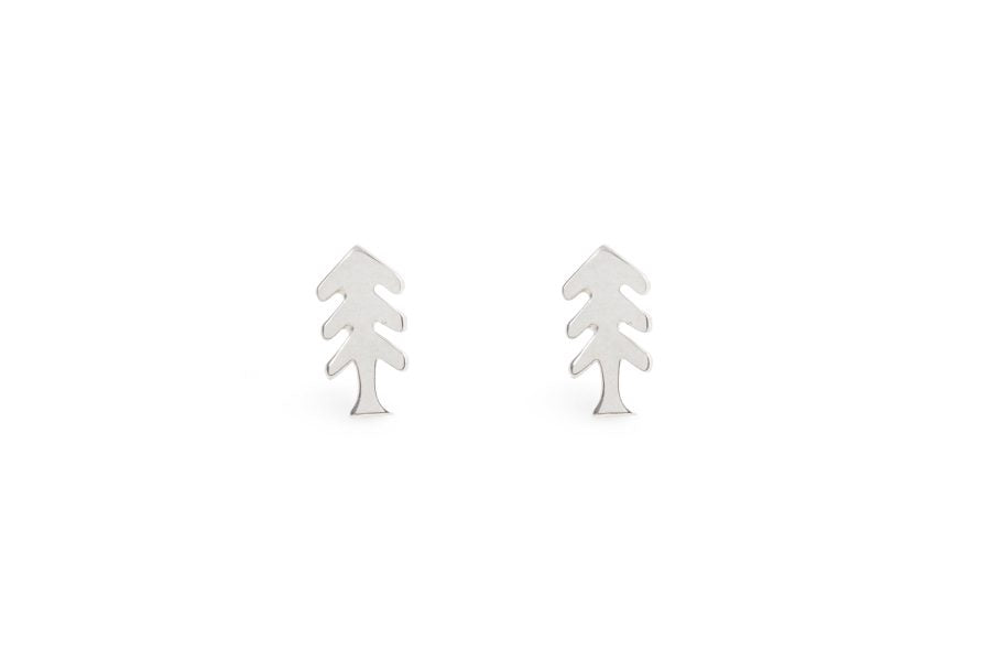 Silver Earrings - Studs - Tree by Treeline Collective