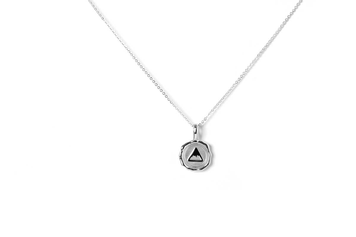 Silver Necklace with Round Pendant - Courage by Treeline Collective (Silver)