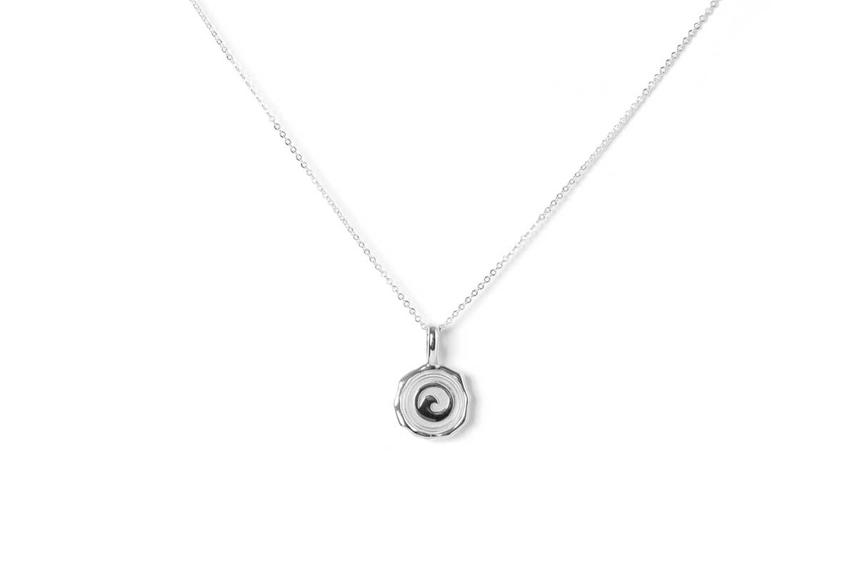 Silver Necklace with Round Pendant - Resilience by Treeline Collective (Silver)