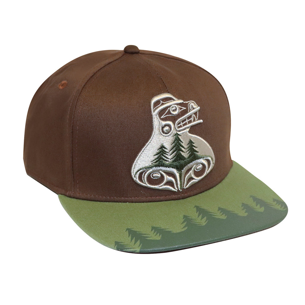 Snap Back Hat - Bear The Tree Hugger by Allan Weir-Hat-Native Northwest-[cool snap back hat]-[native design hat]-[nice snap back hat men]-All The Good Things From BC