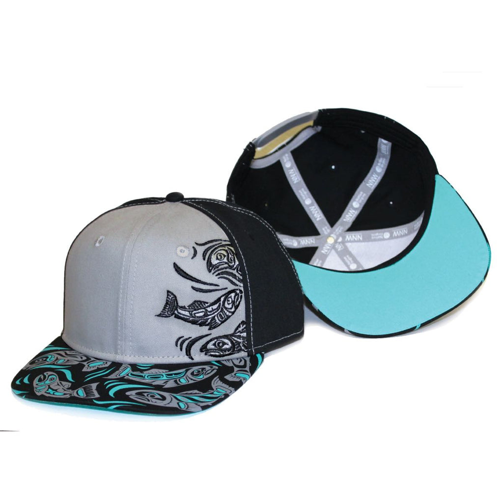 Snap Back Hat - Sacred Salmon by Paul Windsor-Hat-Native Northwest-[cool snap back hat]-[native design hat]-[nice snap back hat men]-All The Good Things From BC