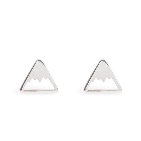 Sterling Silver Stud Earrings - Mountain by Treeline Collective