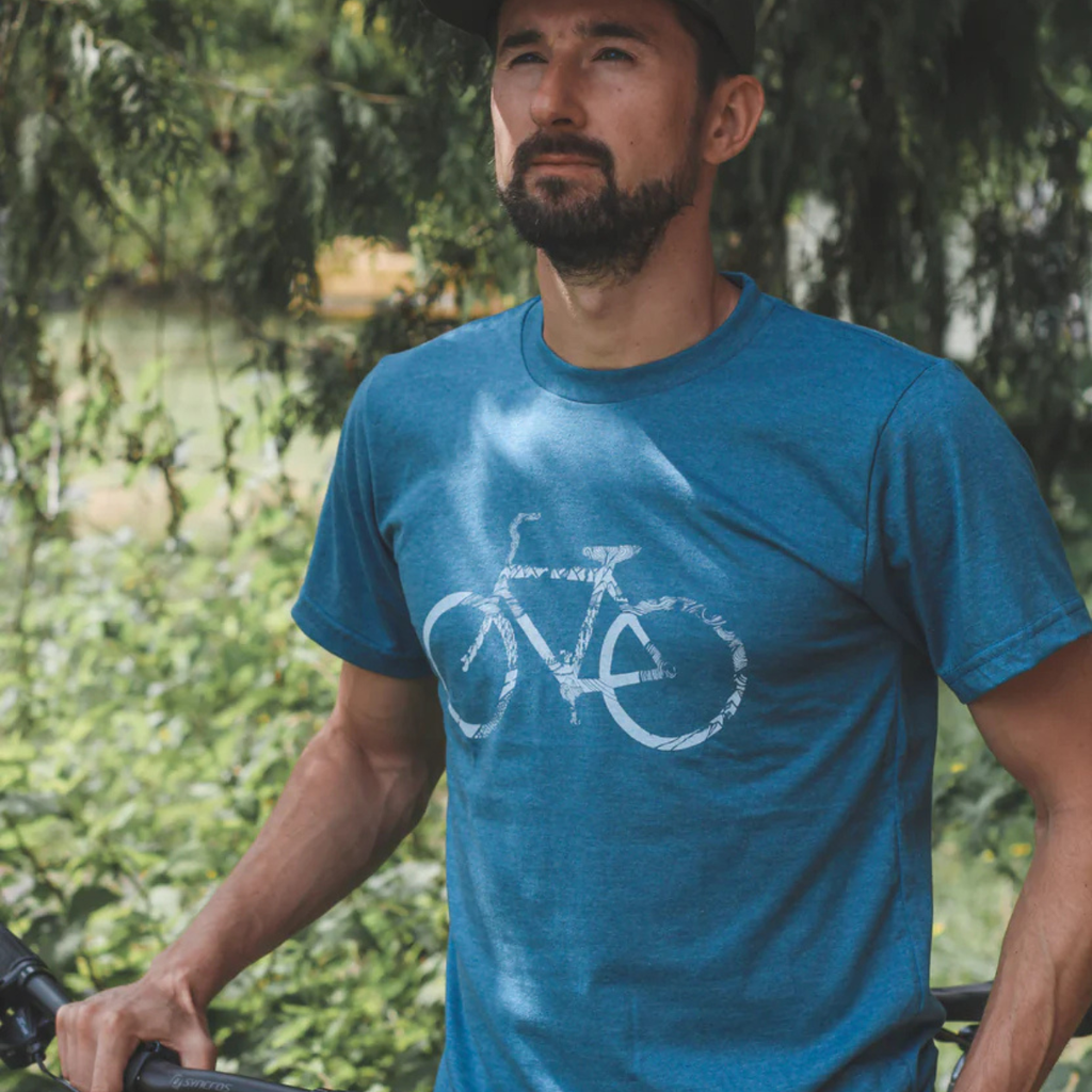 Men's T-Shirt - Bike by Kindred Coast (Heather Teal)