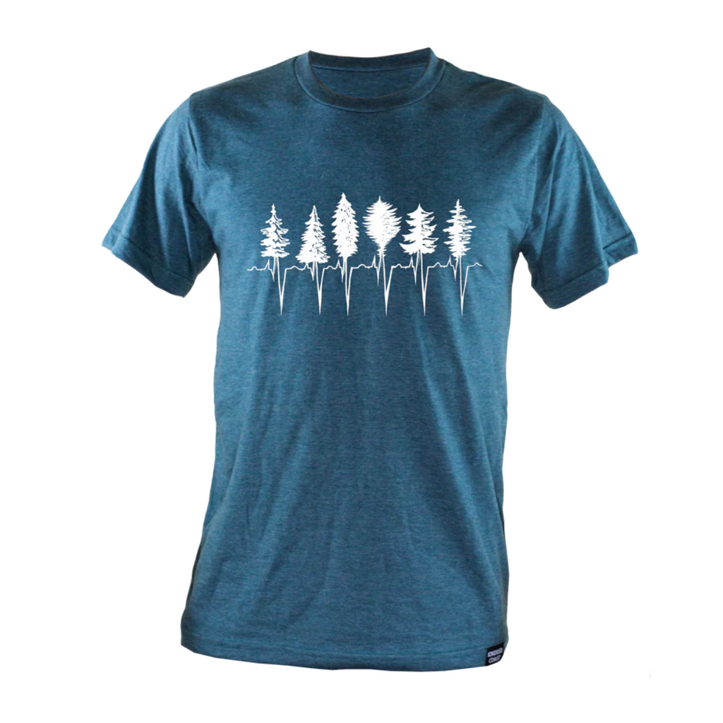 Men's T-Shirt - Treeline by Kindred Coast (Heather Green)-T-Shirt-Kindred Coast-[best gift for guys]-[unique mens tee bc themed]-[original mens unisex t-shirt made in canada]-All The Good Things From BC