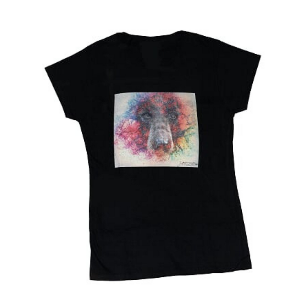 Women's T-Shirt - Rainbow Bear by Justin LeRose - Black - Pop - Art - Original - Design - BC - Printed In Whistler - Cotton - Gift - All Good Things From BC