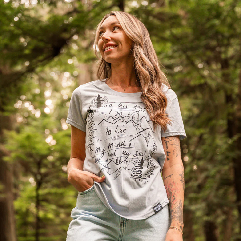 Women's T-Shirt - Into The Forest by Kindred Coast (Steel)