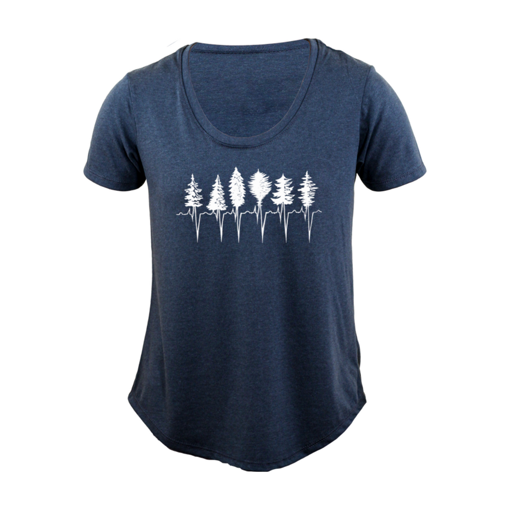 Women's T-Shirt - Treeline by Kindred Coast (Charcoal)-T-Shirt-Kindred Coast-[comfy ladies eco friendly tees]-[womens t-shirt designed in bc canada]-[best ladies eco friendly tees]-All The Good Things From BC