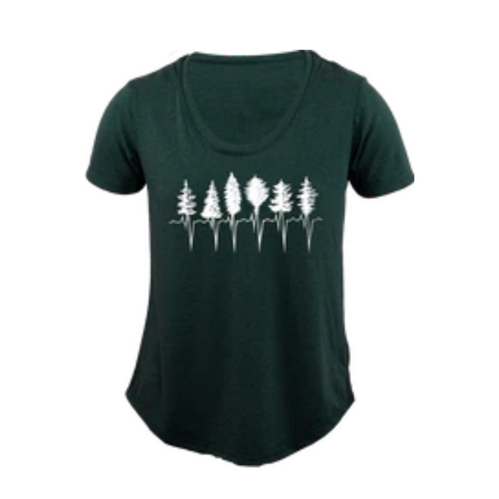 Women's T-Shirt - Treeline by Kindred Coast (Forest Green)-T-Shirt-Kindred Coast-[comfy ladies eco friendly tees]-[womens t-shirt designed in bc canada]-[best ladies eco friendly tees]-All The Good Things From BC