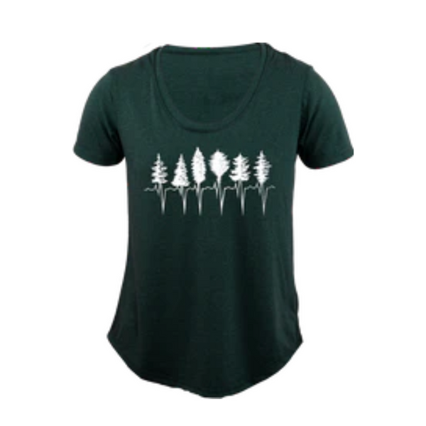 Women's T-Shirt - Treeline by Kindred Coast (Forest Green)