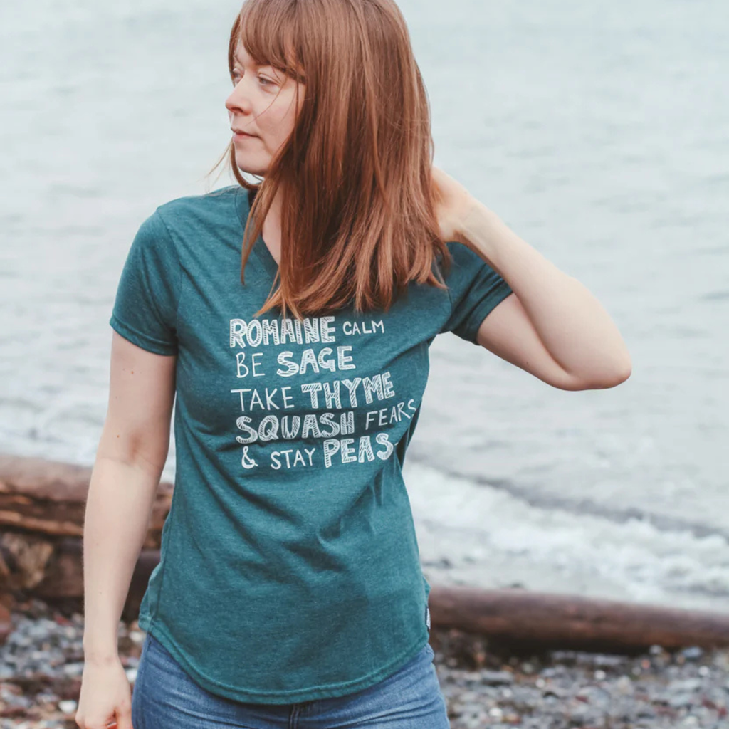 Women's T-Shirt - Veggie Wisdom by Kindred Coast (Heather Green)