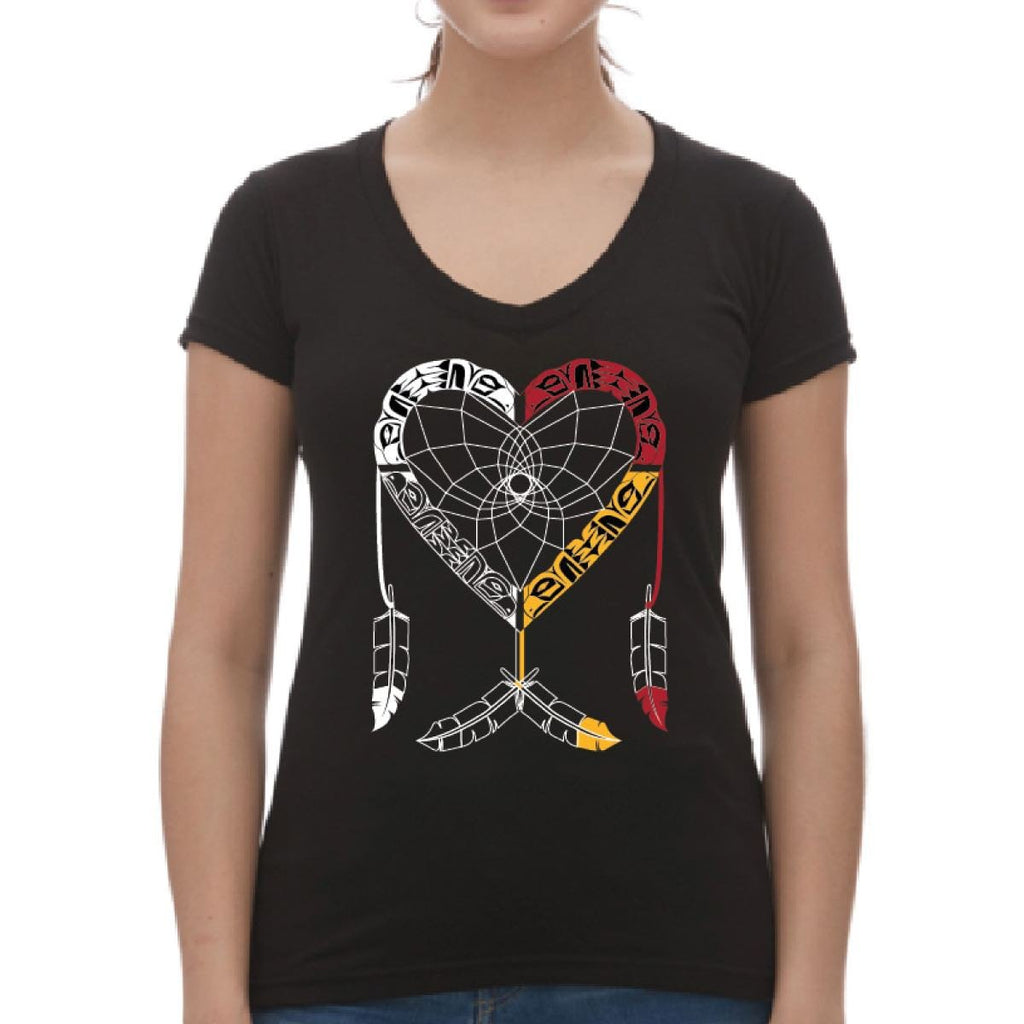 Women's T-Shirt - Healing Eagle Heart by Mervin Windsor-T-Shirt-Native Northwest-[best womens cotton t-shirt]-[native design ladies t-shirt]-[best ladies tees bc canada]-All The Good Things From BC