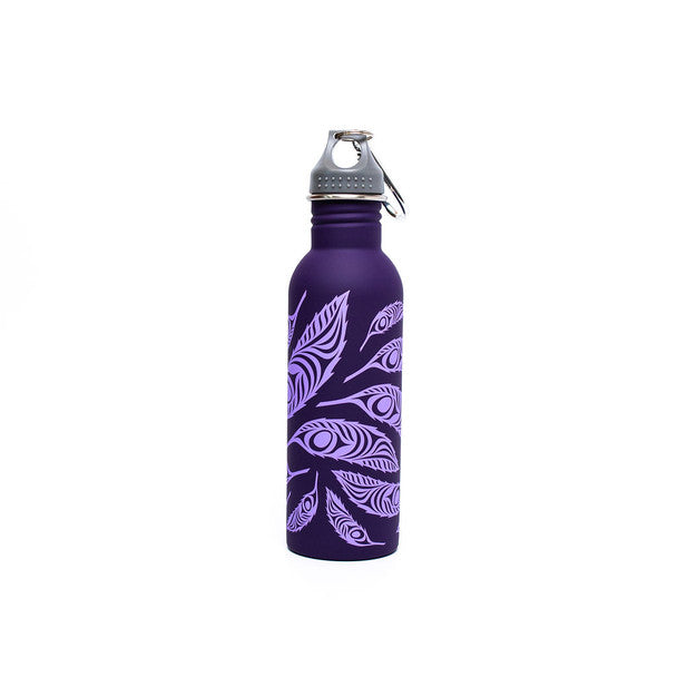 Water Bottle - Feather by Simone Diamond-Water Bottle-Native Northwest-[canadian water bottles]-[gift water bottles]-[designer water bottles]-All The Good Things From BC