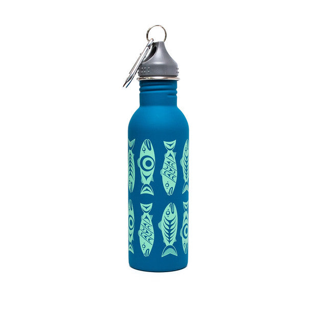 Water Bottle - Salmon in the Wild by Simone Diamond-Water Bottle-Native Northwest-[canadian water bottles]-[gift water bottles]-[designer water bottles]-All The Good Things From BC