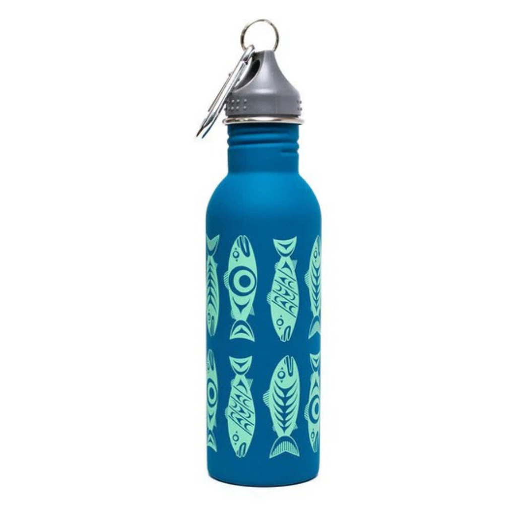 Water Bottle 25 oz - Salmon in the Wild by Simone Diamond