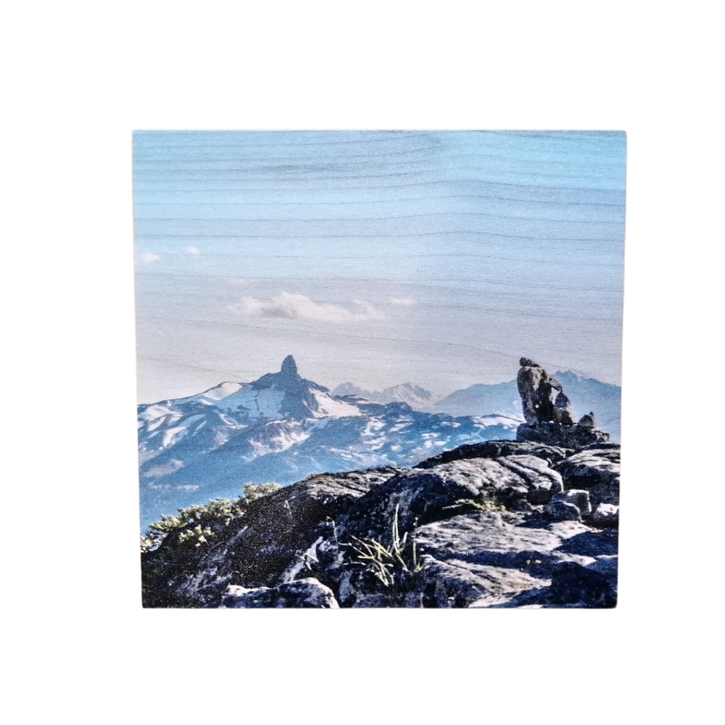 Wood Wall Art Print - Black Tusk From Whistler Peak by Martin Bell (7x7, Maple)-Wood Wall Art Hanging-All The Good Things From BC-[woods decor]-[wood artwork for walls]-[wooden art]-All The Good Things From BC