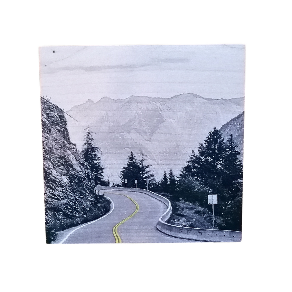 Wood Wall Art Print - Road To Adventure by Martin Bell (7x7, Maple)-Wood Wall Art Hanging-All The Good Things From BC-[woods decor]-[wood artwork for walls]-[wooden art]-All The Good Things From BC