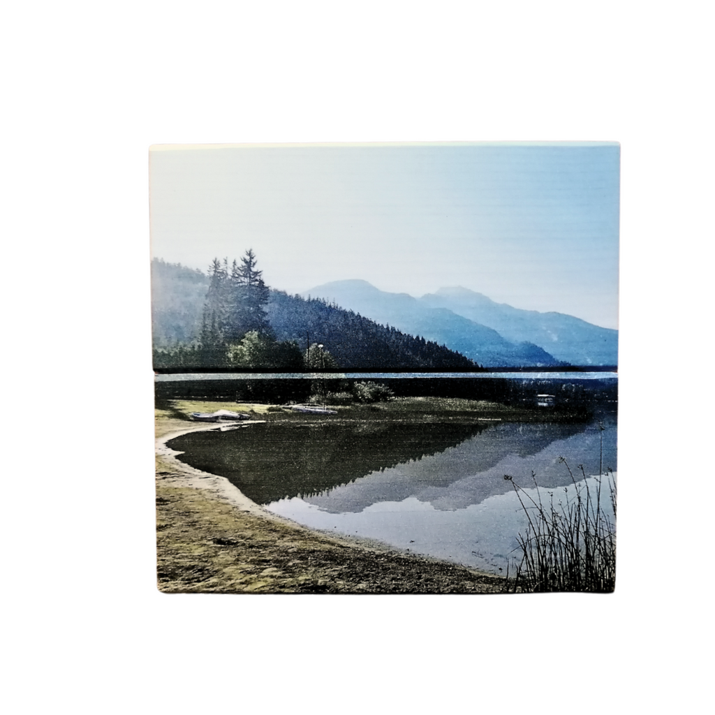 Wood Wall Art Print - Smokey Skies At Alta Lake by Adela Beranek (7x7, Plank)-Wood Wall Art Hanging-All The Good Things From BC-[woods decor]-[wood artwork for walls]-[wooden art]-All The Good Things From BC