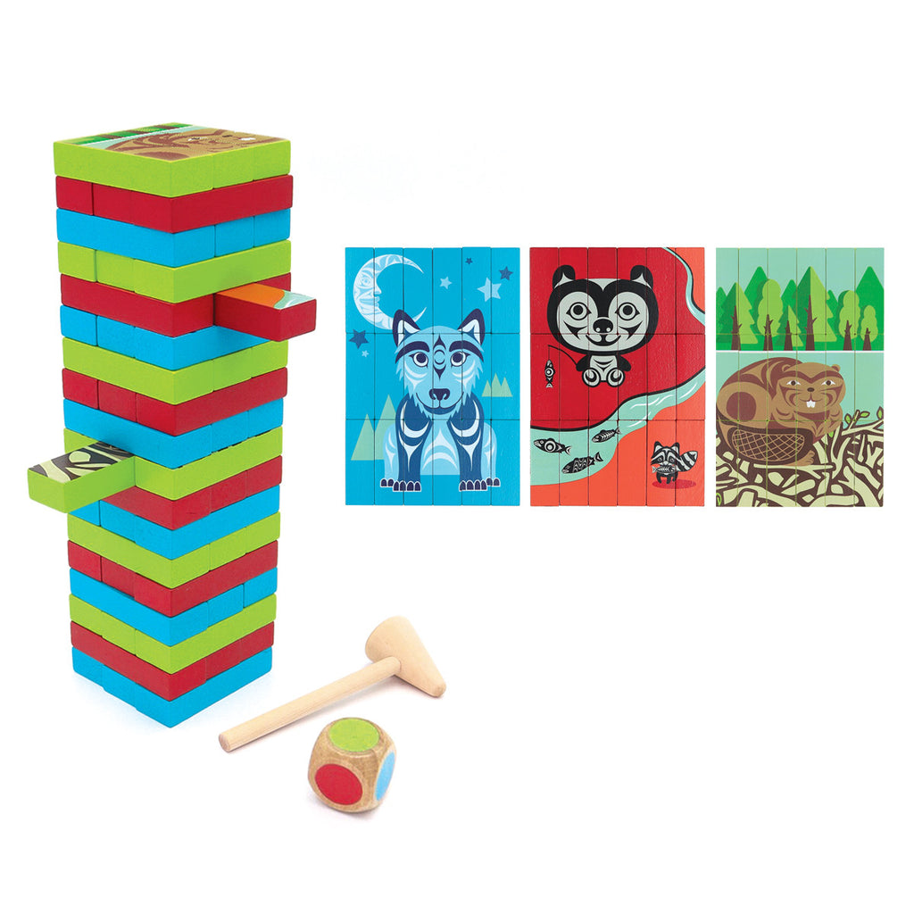 Multi-Game Wood Block Set - Indigenous Animals by Simone Diamond (4 years and up)